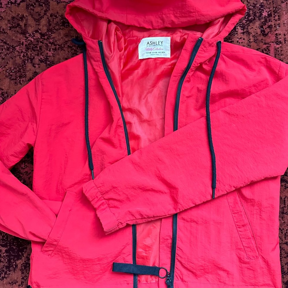 Windbreaker light rain jacket Retro 00's bright red